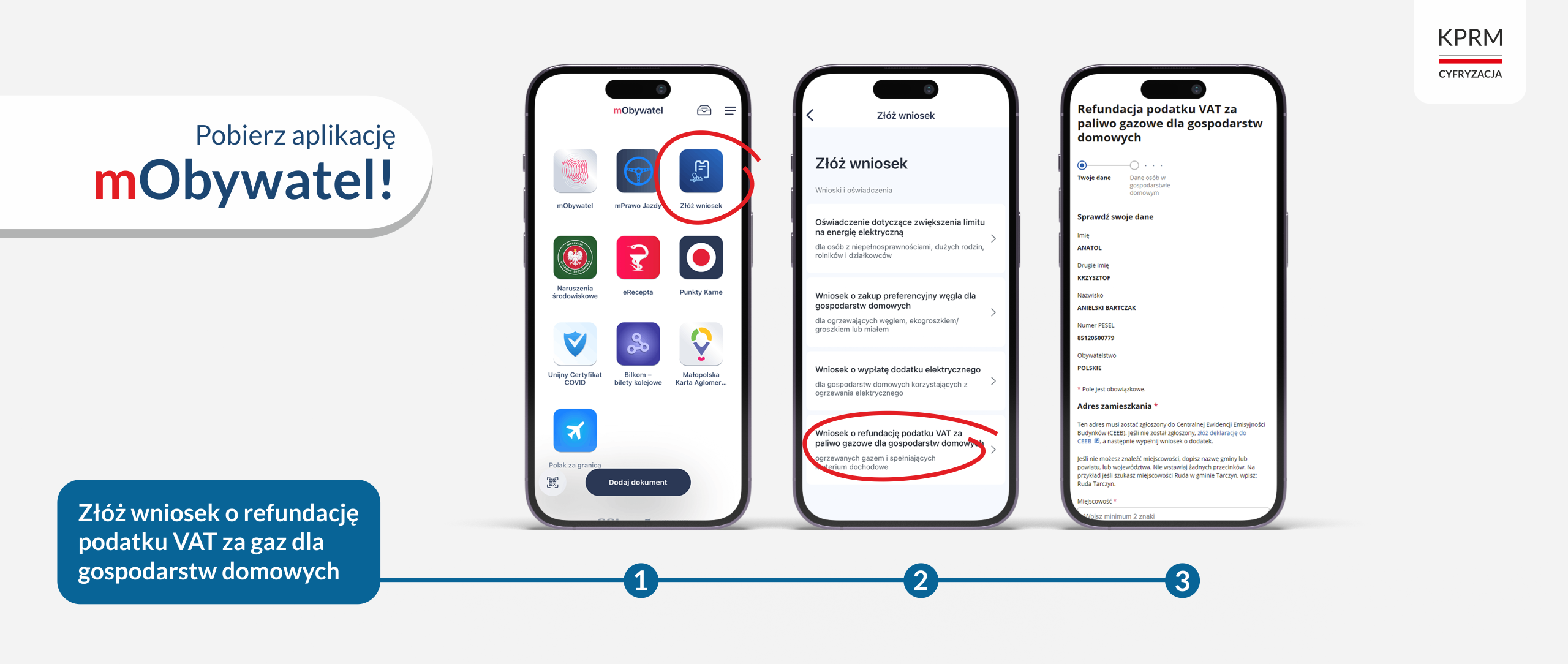 Instrukcja jak w mObywatelu złożyć wniosek o refundację podatku VAT