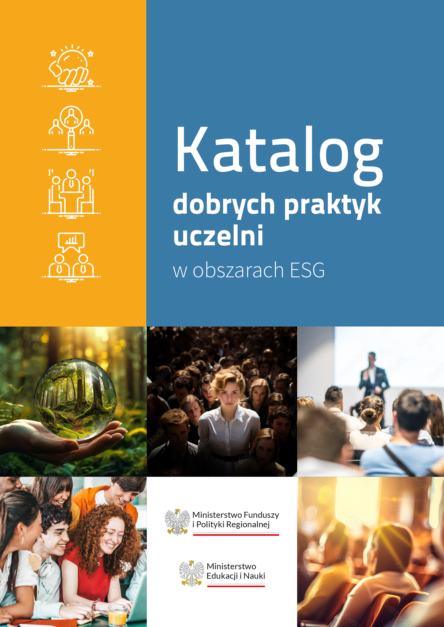 okładka katalogu dobrych praktyk uczelni w obszarach ESG