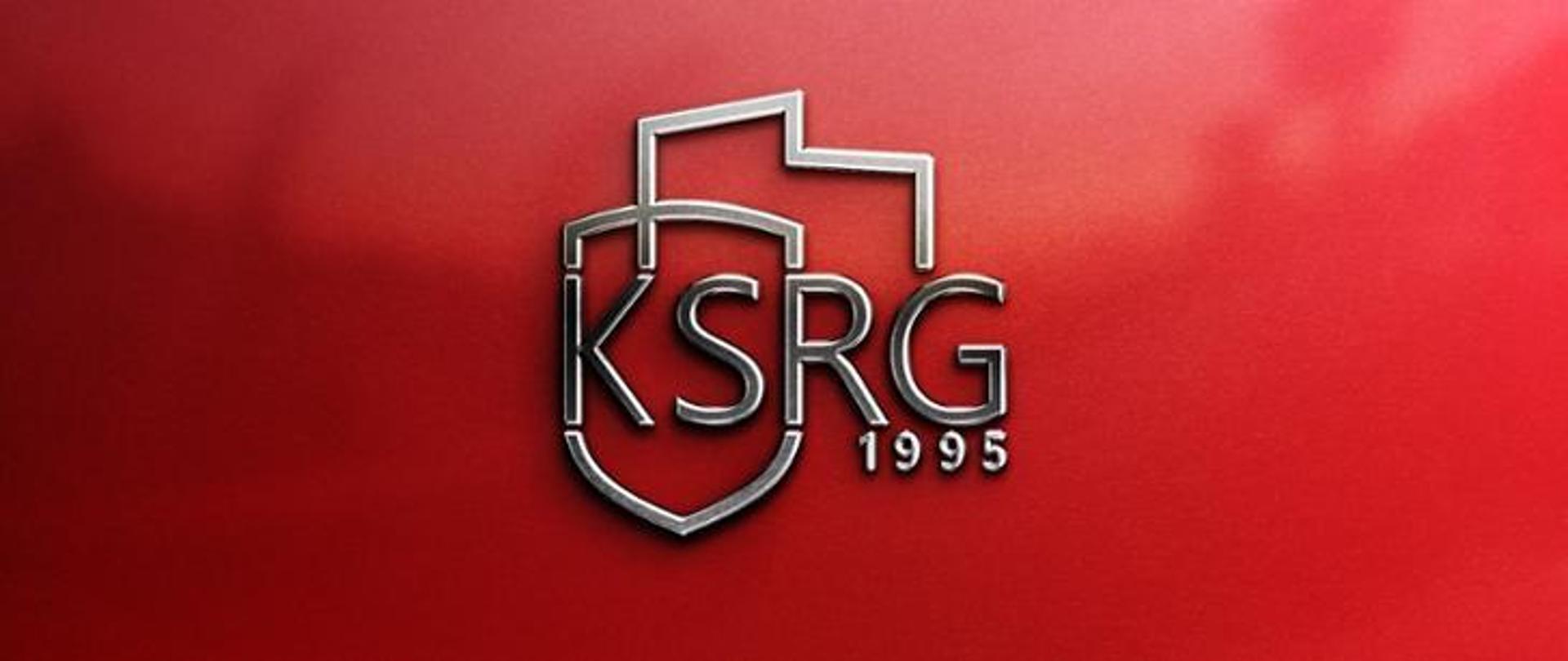 Krajowy System Ratowniczo-Gaśniczy - logotyp KSRG na czerwonym tle