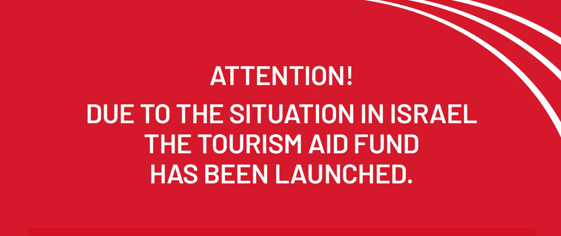 red banner with the information on the tourism fund