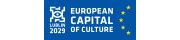 Biało-niebiesko-żółte logo "European Capital of Culture".