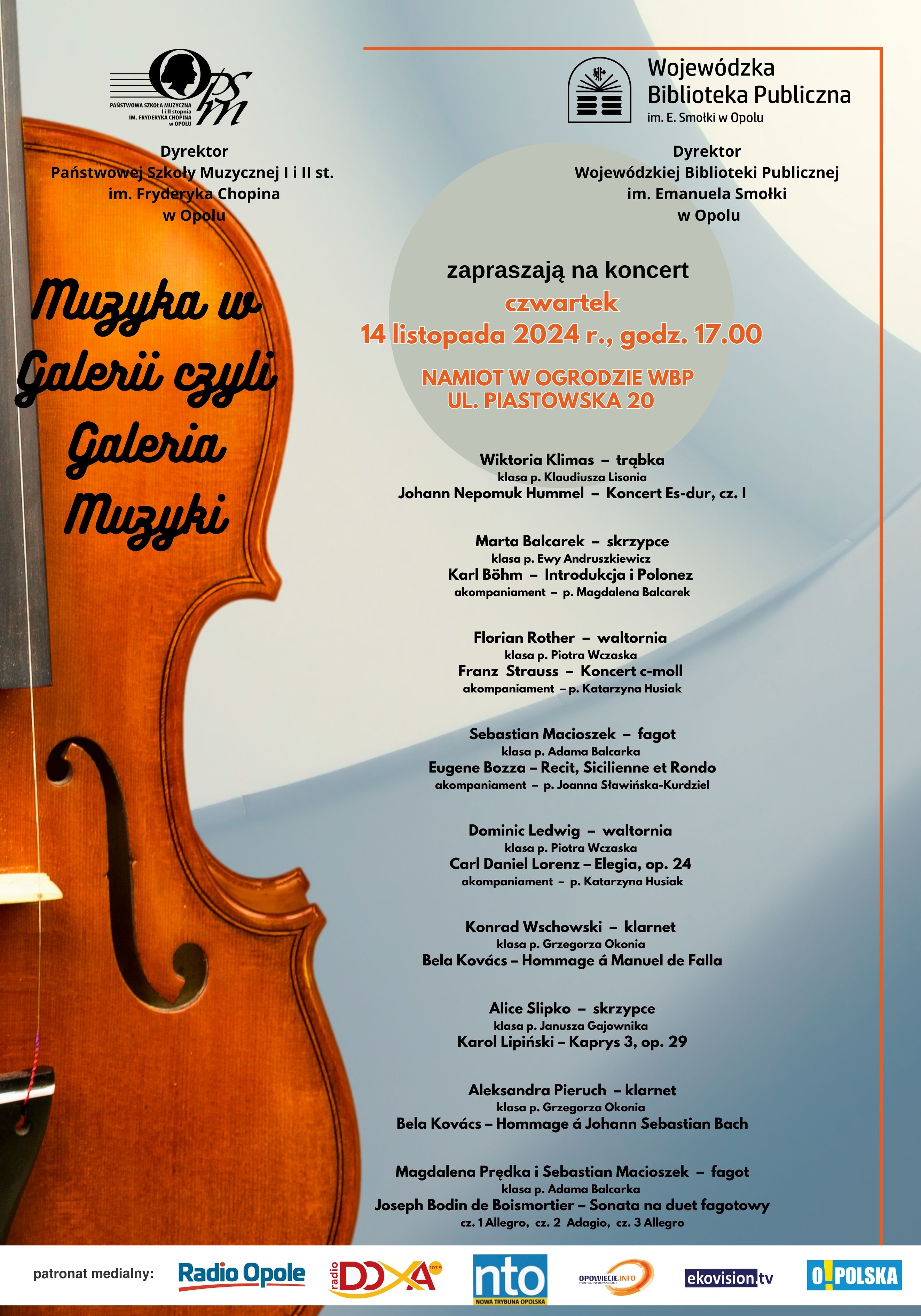 Listopadowy koncert z cyklu Muzyka w Galerii czyli galeria muzyki