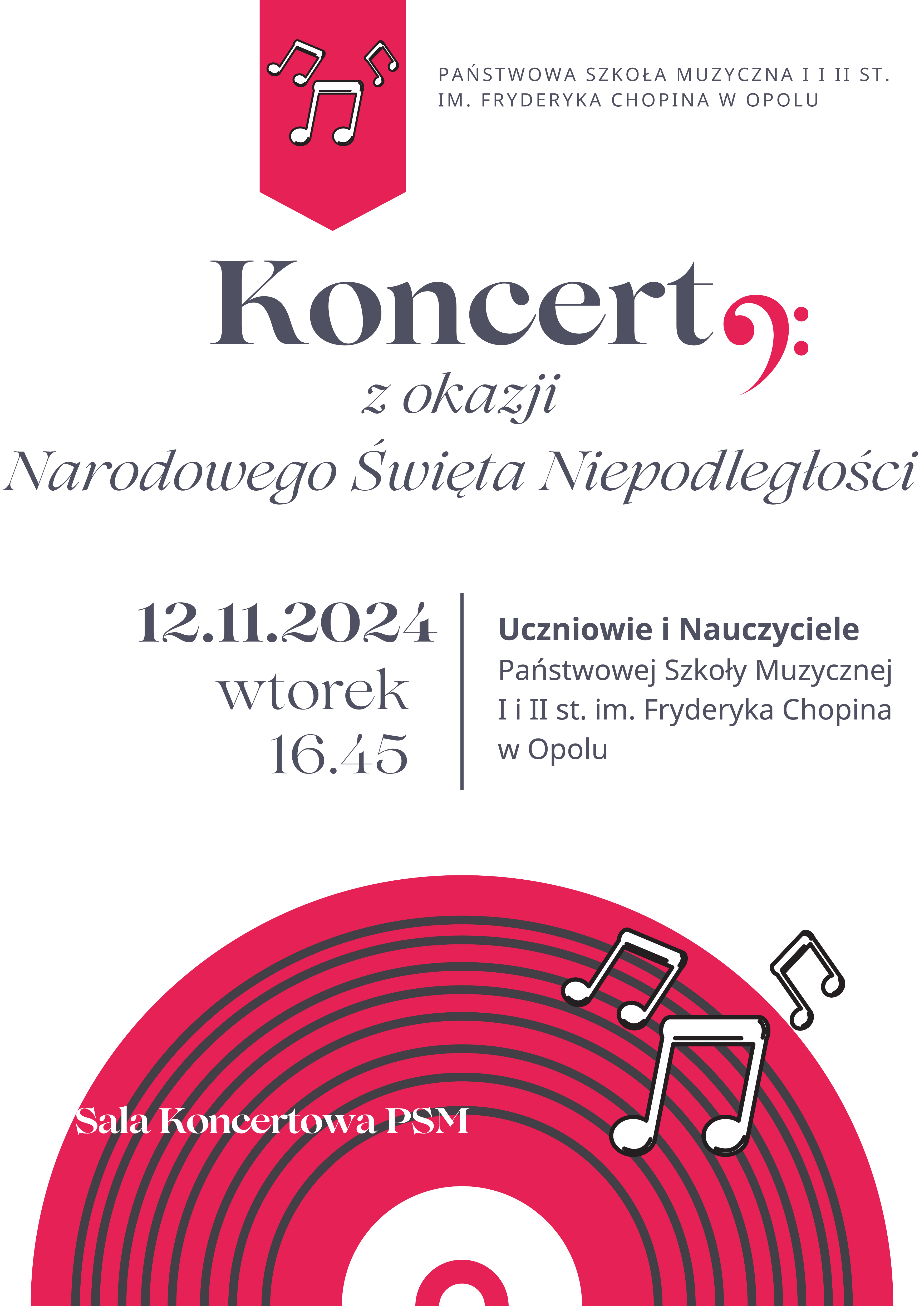 Plakat koncertu z okazji Narodowego Święta Niepodległości