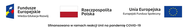 logotypy: Fundusze Europejskie – Wiedza Edukacja Rozwój, Rzeczpospolita Polska, Unia Europejska – Europejski Fundusz Społeczny