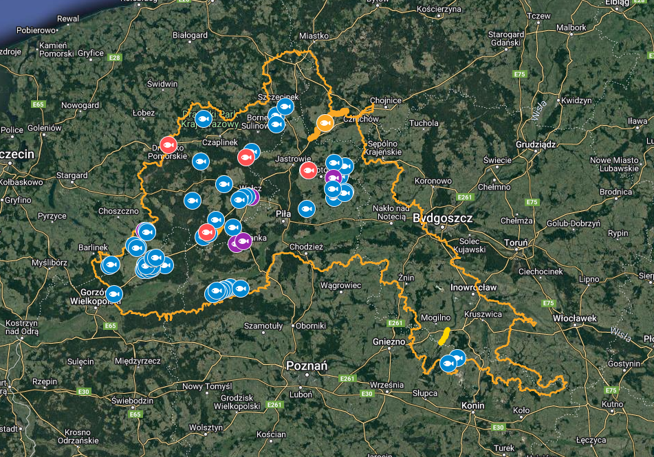 Mapa obwodów rybackich