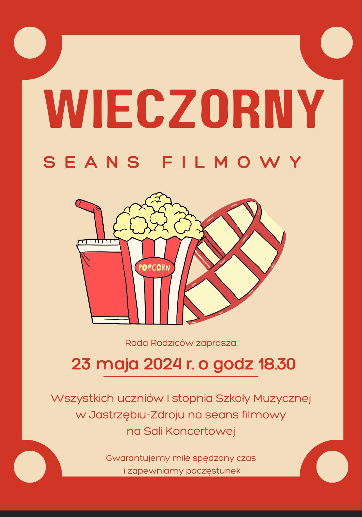 Plakat na Wieczorny seans filmowy