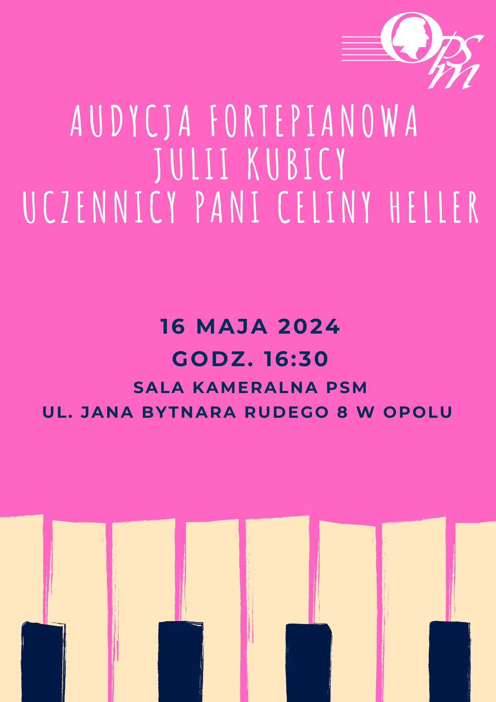 Audycja fortepianowa Julii Kubicy