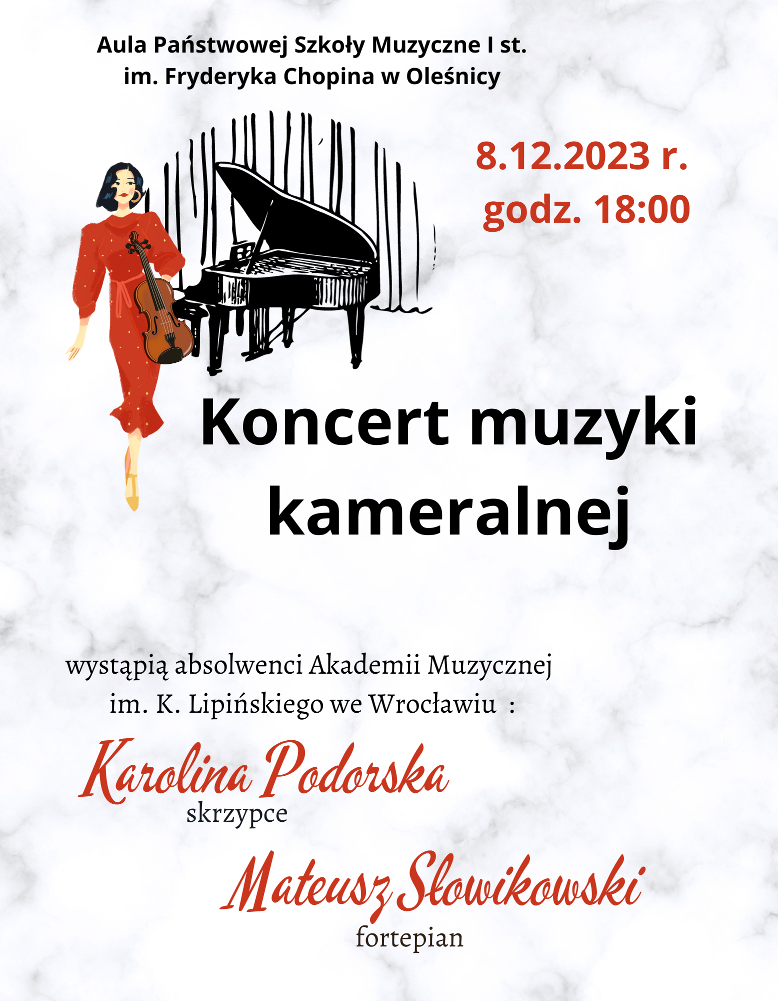 koncert muzyki kameralnej 8.12.2023 r.