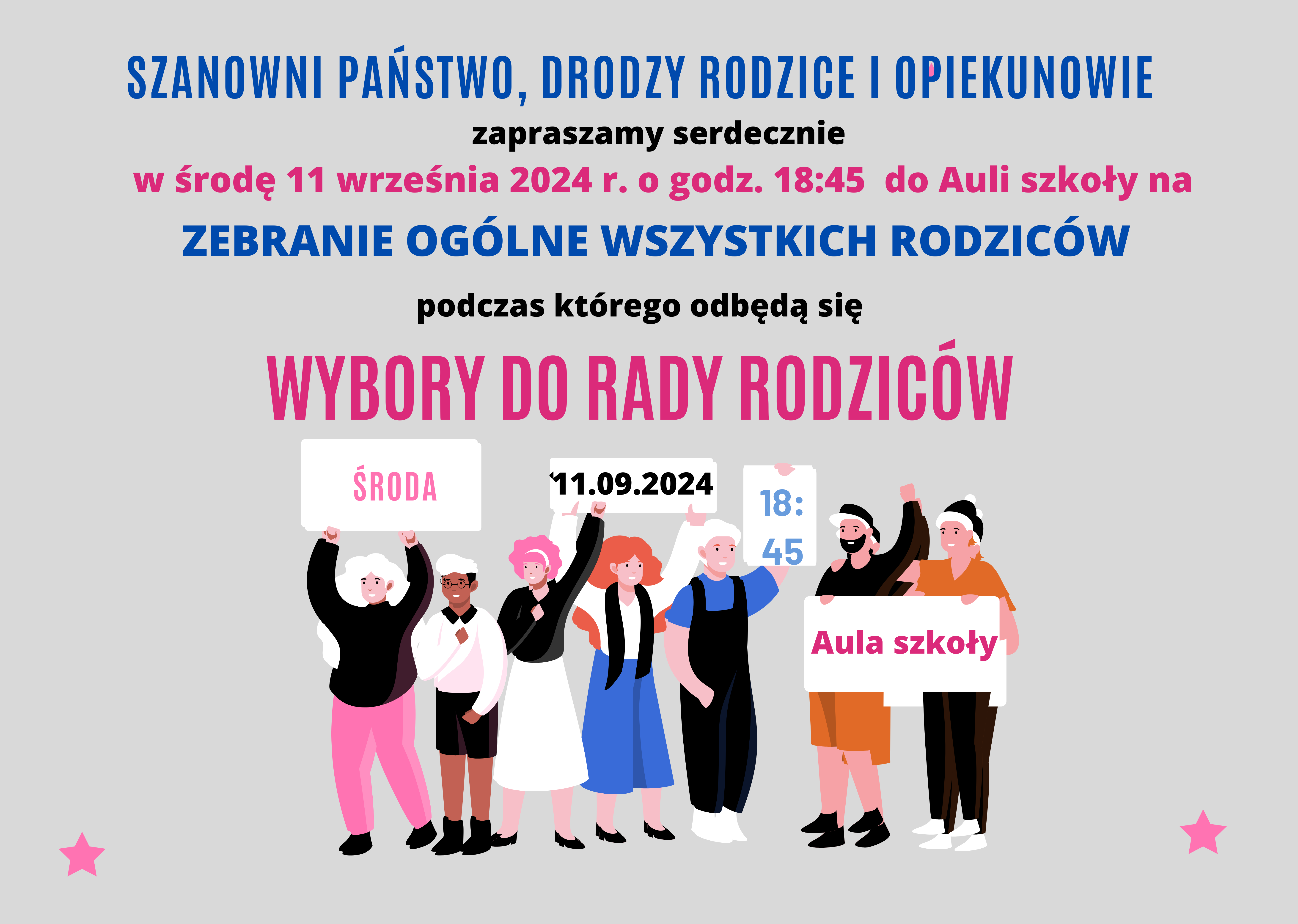 Informacja o zebraniu ogólnym wszystkich rodziców