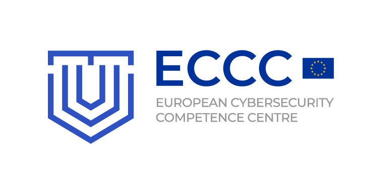 niebieska tarcza z flagą UE ECCC European Cybersecurity Competence Centre