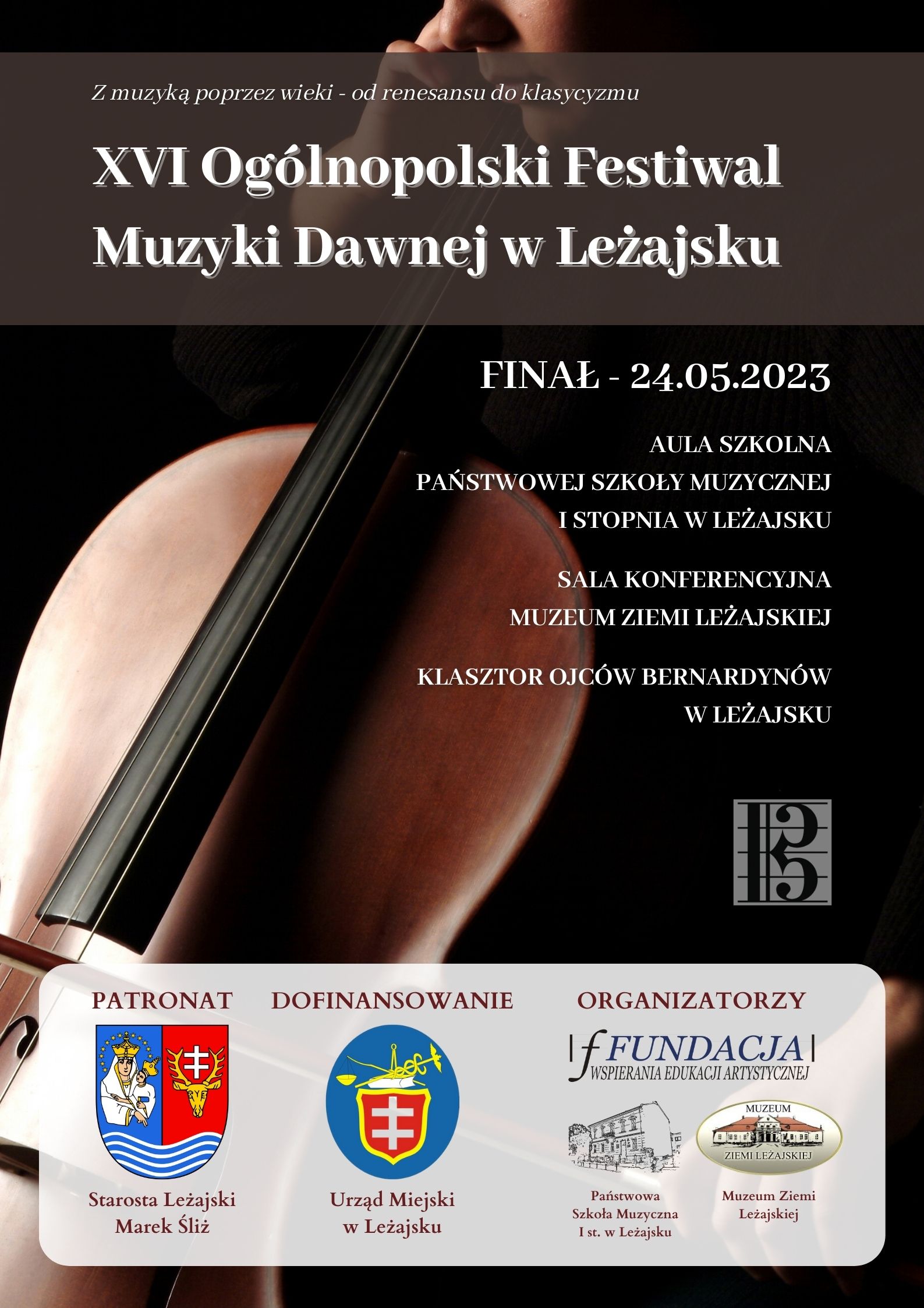 Plakat XVI Ogólnopolskiego Festiwalu Muzyki Dawnej w Leżajsku