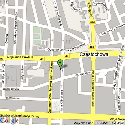 Lokalizacja Prokuratury Rejonowej w Częstochowie - ul. J. Kilińskiego 23
