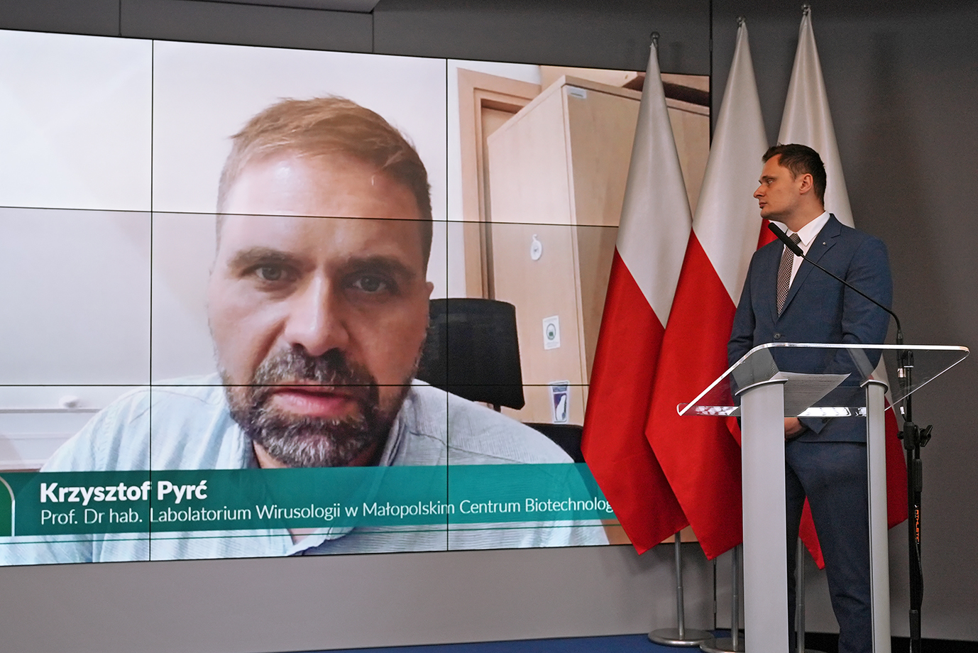 Transmisja z wypowiedzą prof. dr hab. Krzysztofa Pyrcia (fot. MRiRW)