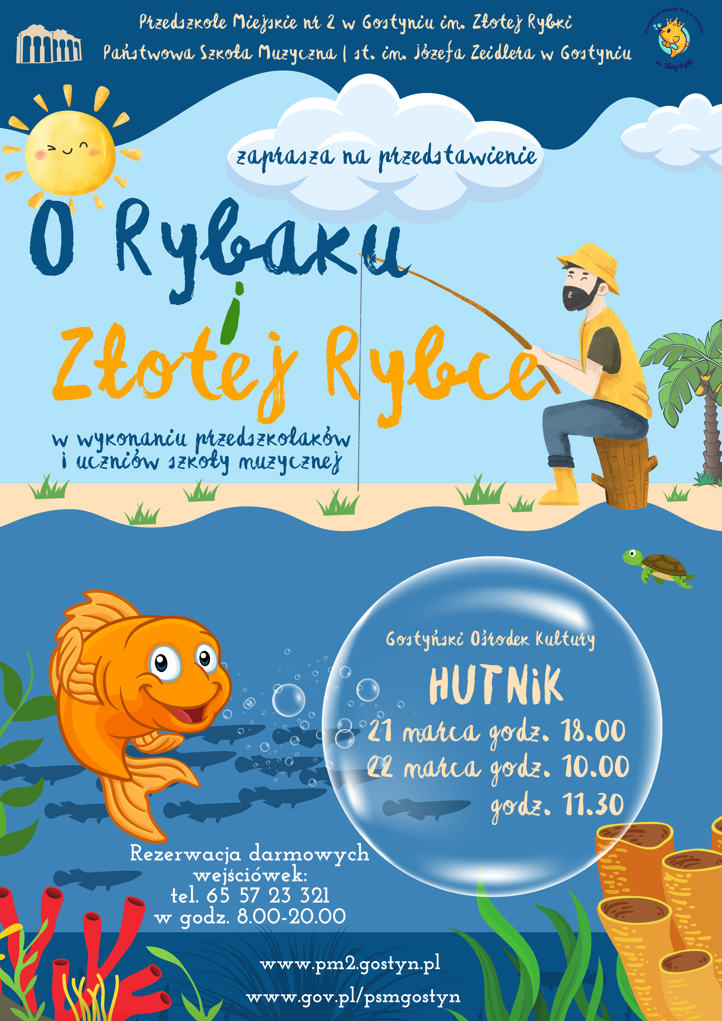 Plakat o rybaku i złotej rybce