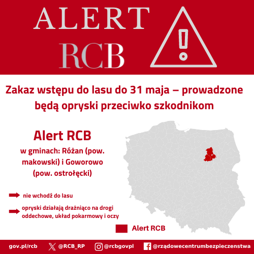 Alert RCB opryski lasów.