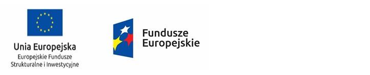 Logo wraz z napisem "Unia Europejska Europejskie Fundusze Strukturalne i Inwestycyjne" i "Fundusze Europejskie"