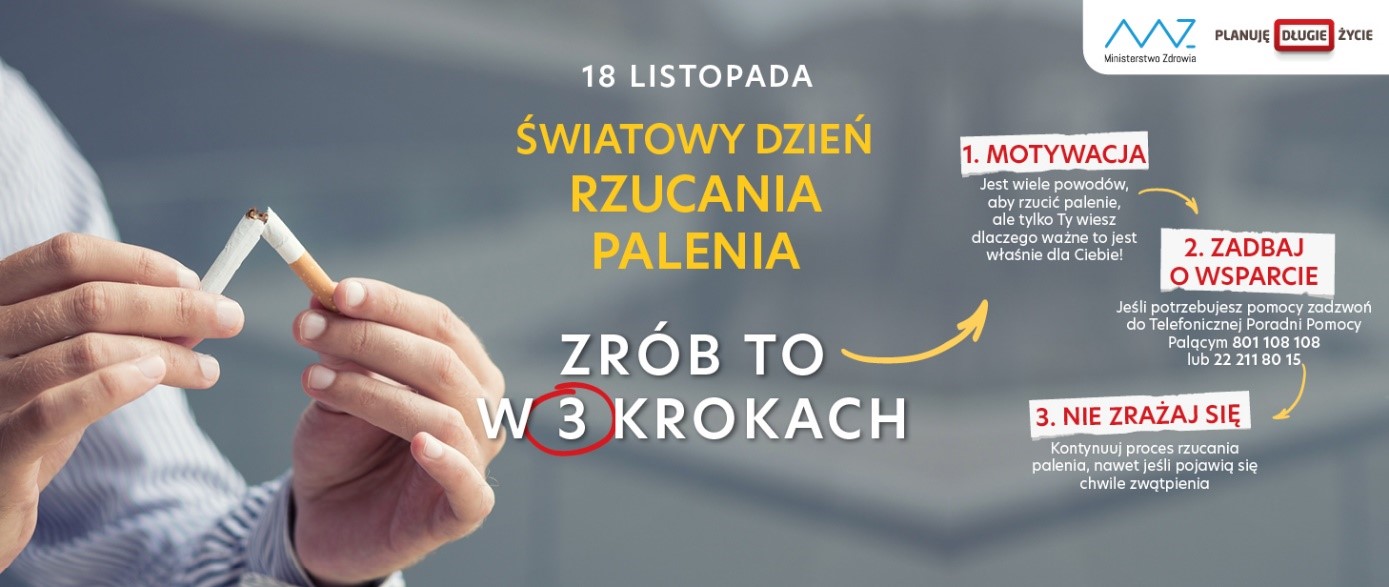 Światowy Dzień Rzucania Palenia Tytoniu - 18 listopada 2021r.