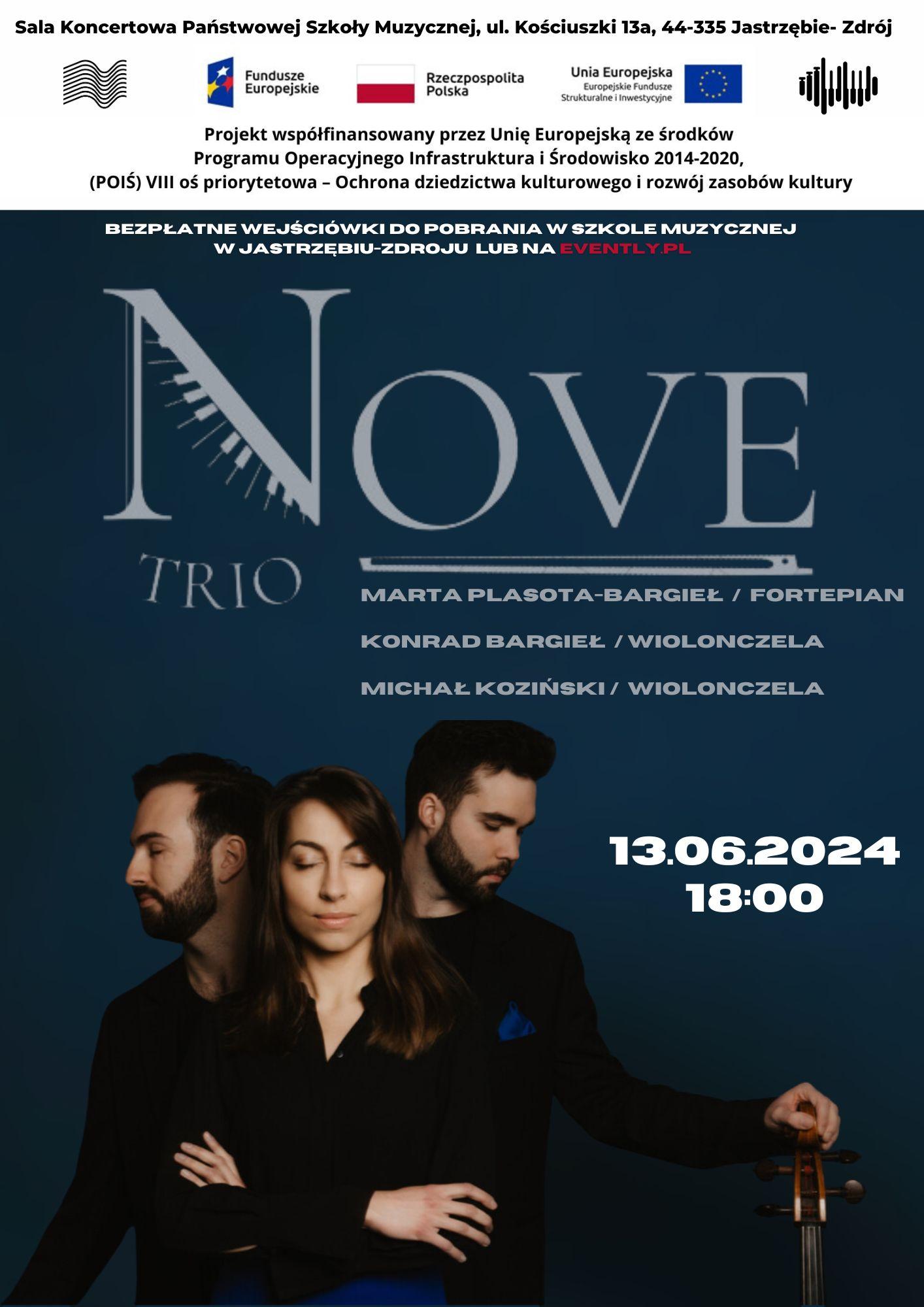 Plkat na Koncert zespołu "Nowe Trio".