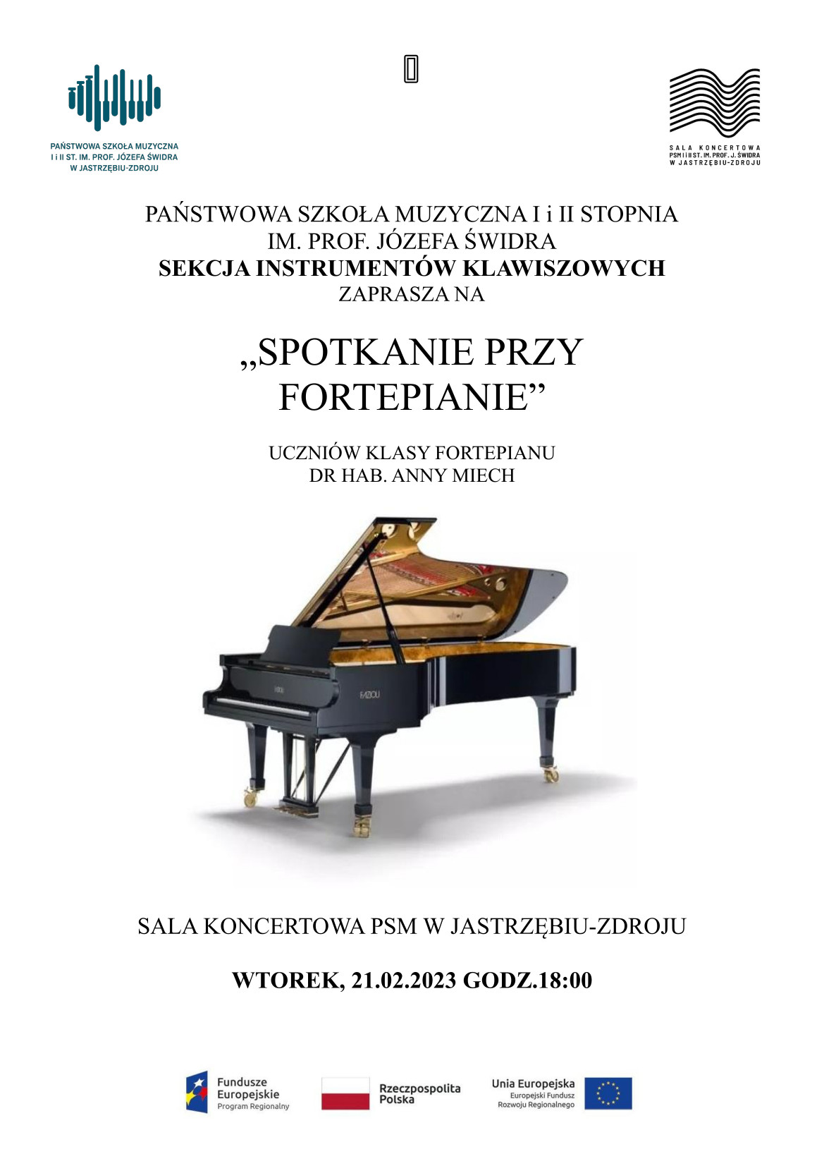 plakat spotkanie przy fortepianie