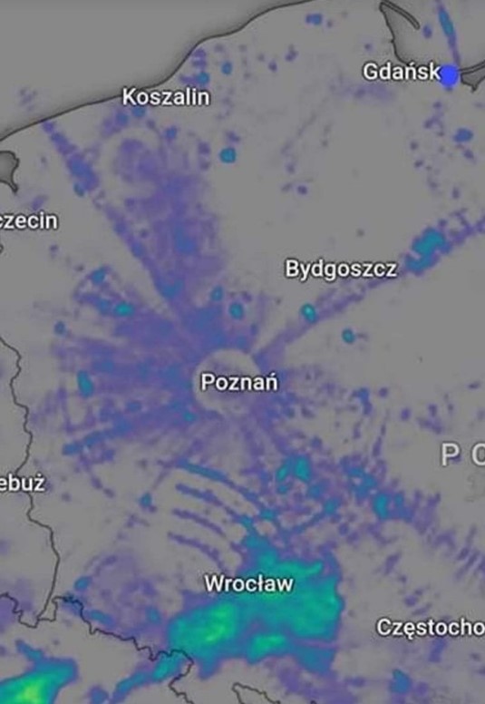 Obraz z radaru meteorologicznego