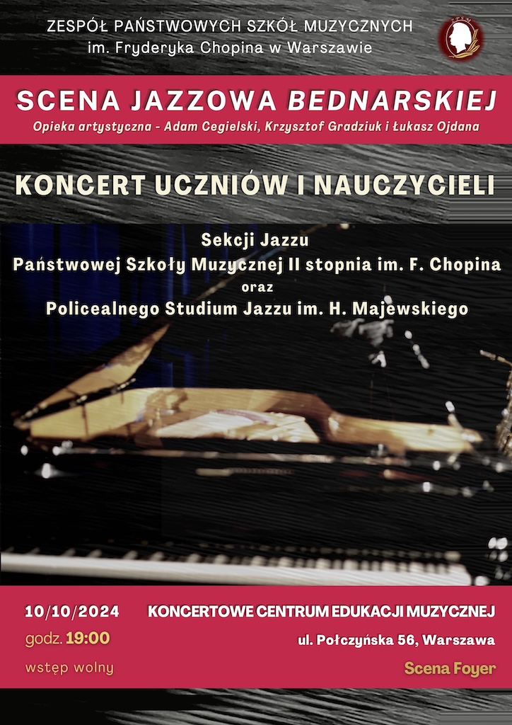 Afisz - 10.10.2024 - koncert 'Scena Jazzowa Bednarskiej'