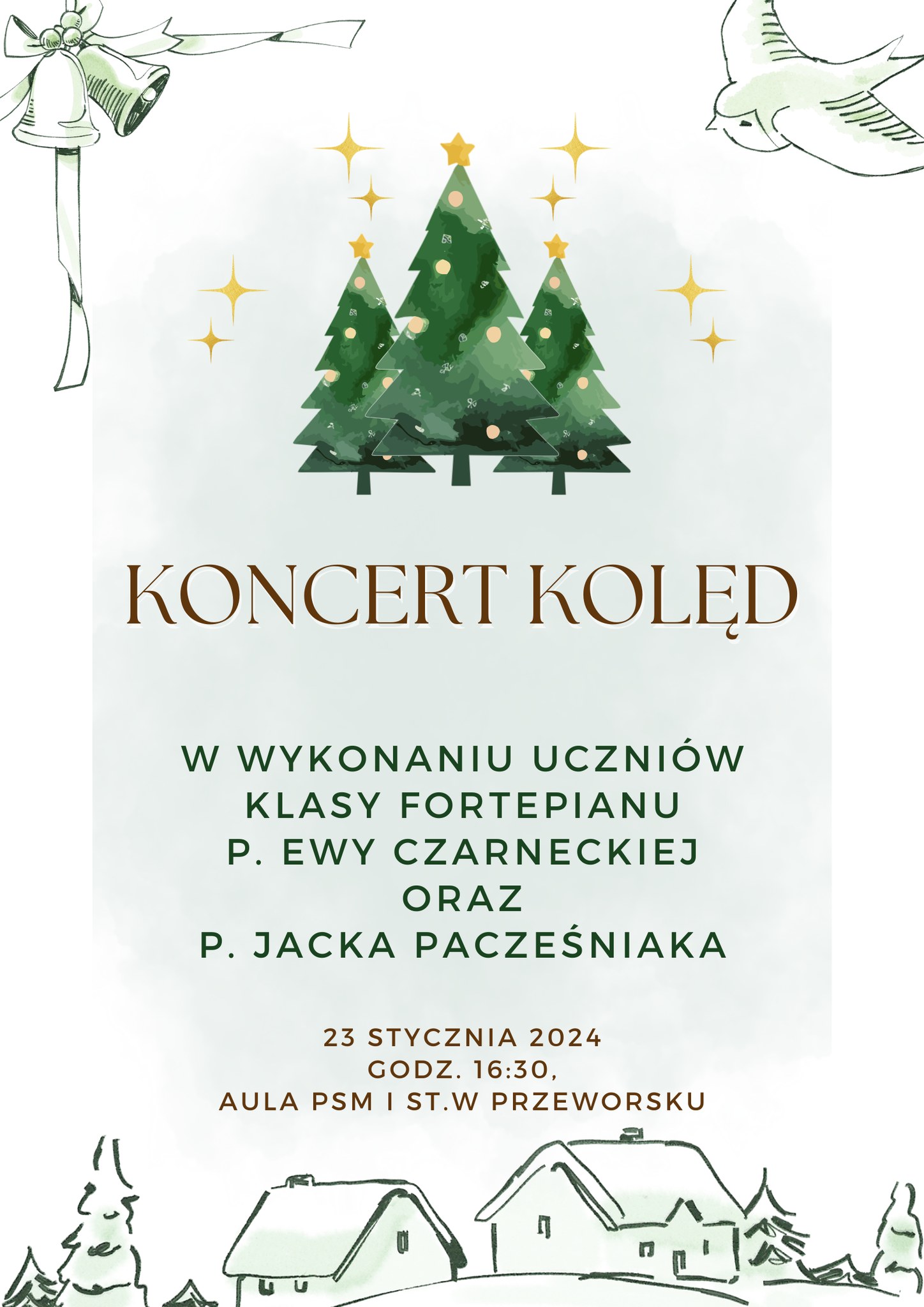 Koncert kolęd klasy fortepianu
