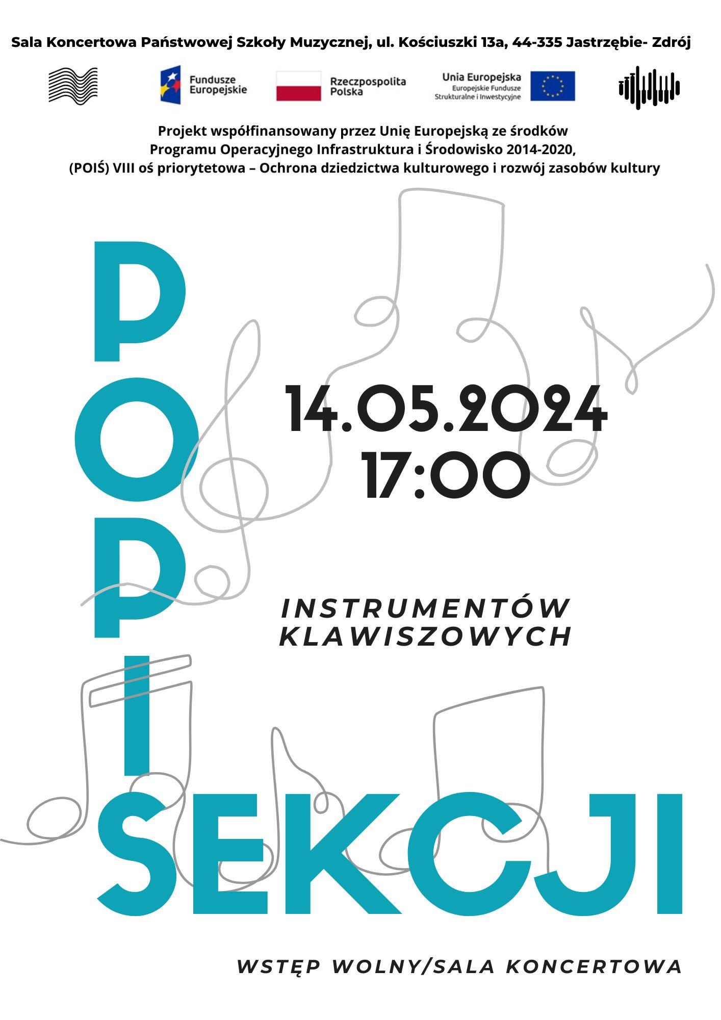 Plakat na Popis sekcji instrumentów klawiszowych