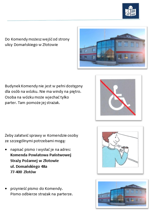 Informacje dotyczące komendy dla osób z niepełnosprawnościami