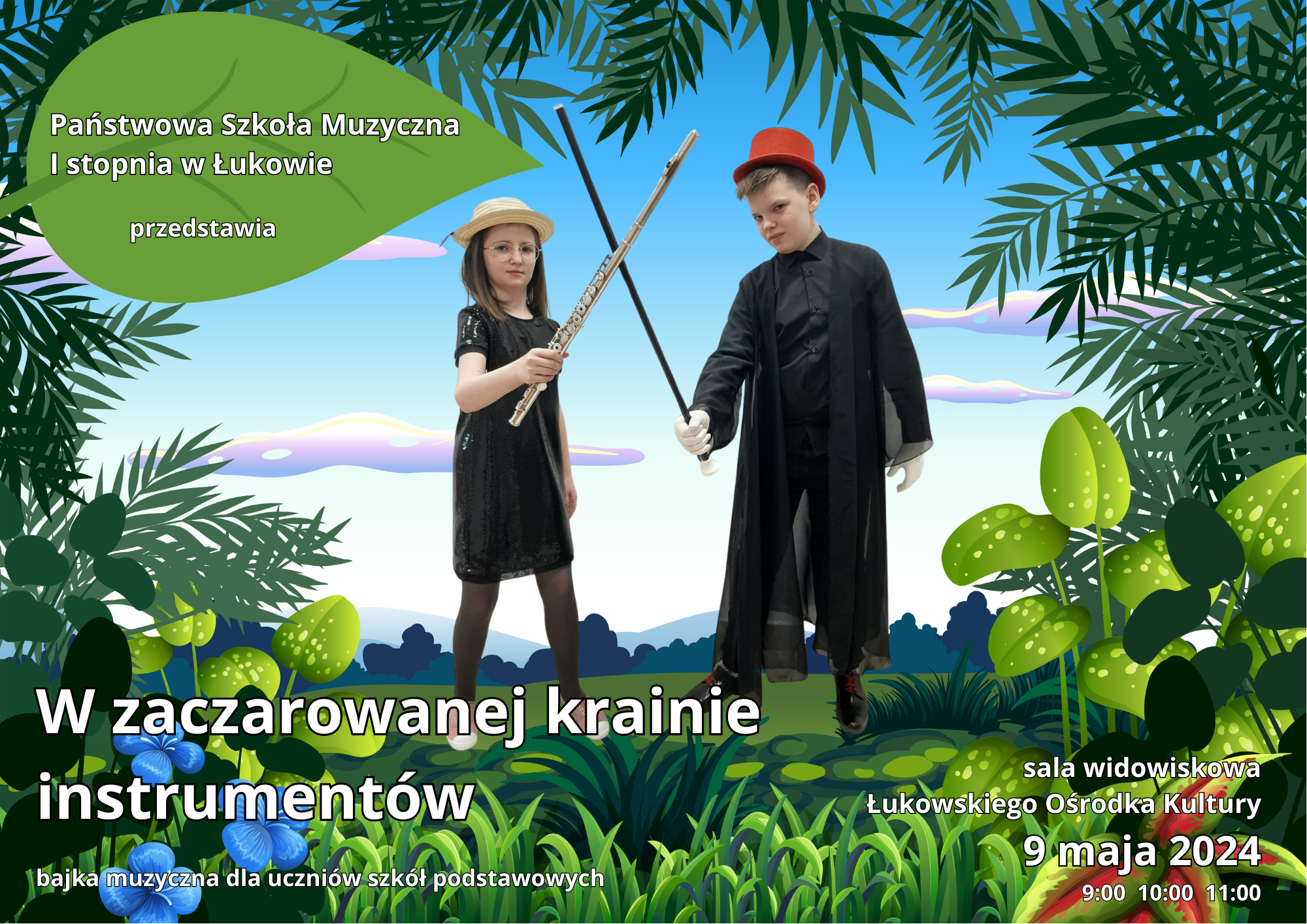 Plakat w zaczarowanej krainie instrumentów