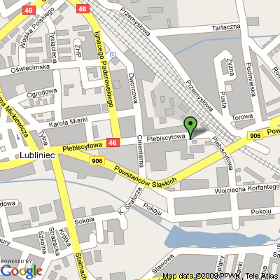 Lokalizacja Prokuratury Rejonowej w Lublińcu - ul. Plebiscytowa 30