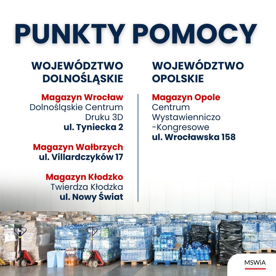 punkty pomocy dla powodzian