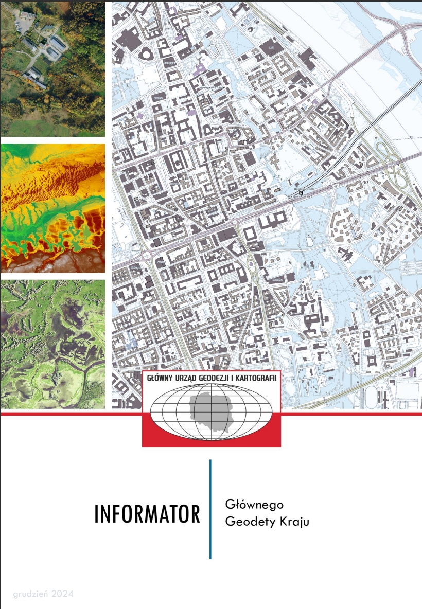 Ilustracja przedstawia stronę tytułową Informatora Głównego Geodety Kraju