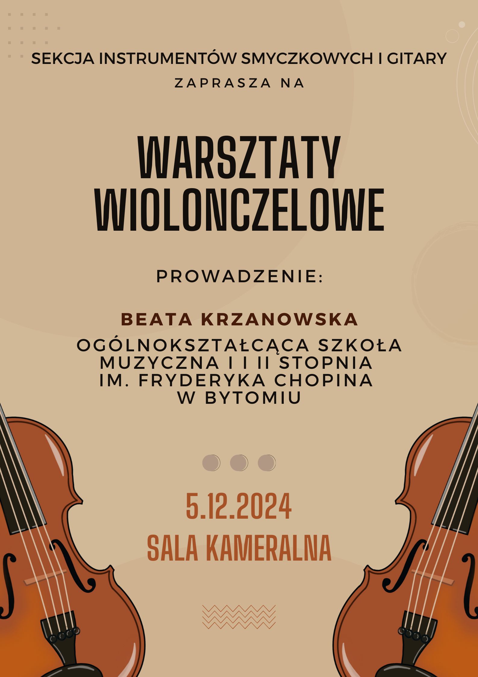 Warsztaty wiolonczelowe - afisz