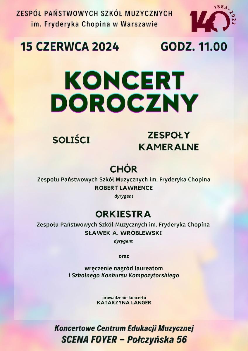 Afisz - 2024.06.15 - Koncert doroczny, Połczyńska 56