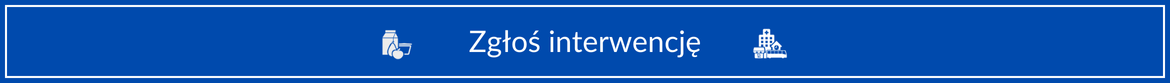 Niebieski baner z białą ramką. Po lewej stronie ikona ciężarówki, po środku biały napis ‘Zgłoś interwencję’, a po prawej ikona budynku.