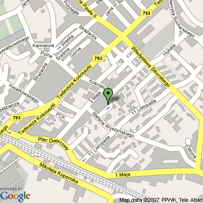 Lokalizacja Prokuratury Rejonowej w Myszkowie - ul. Kościelna 15