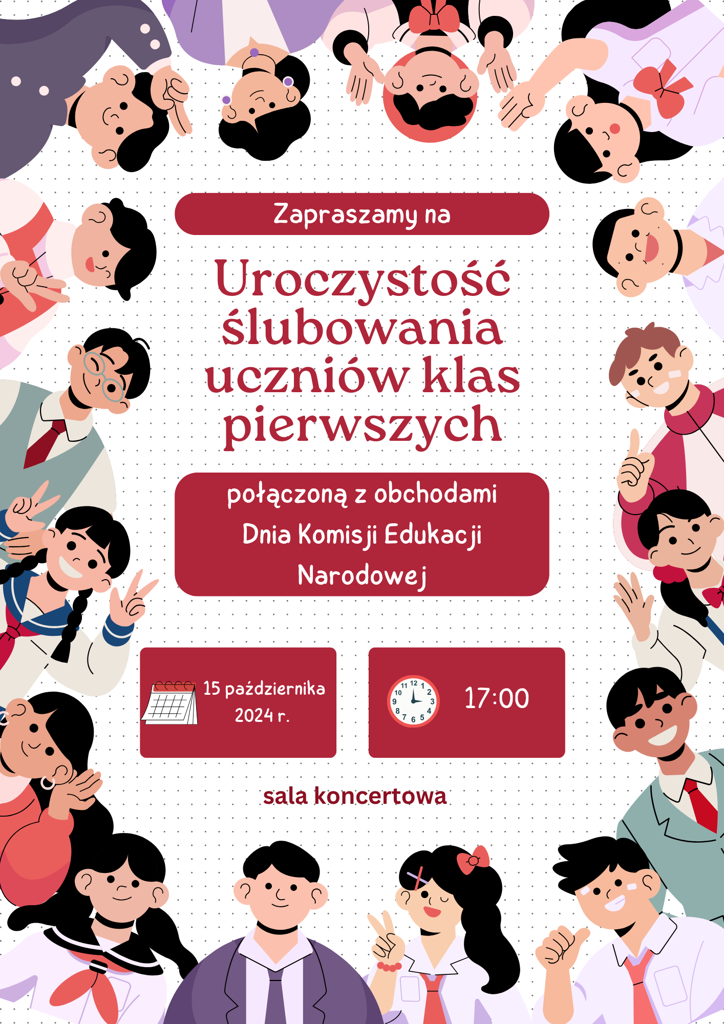 Plakat z grafiką uśmiechniętych dzieci