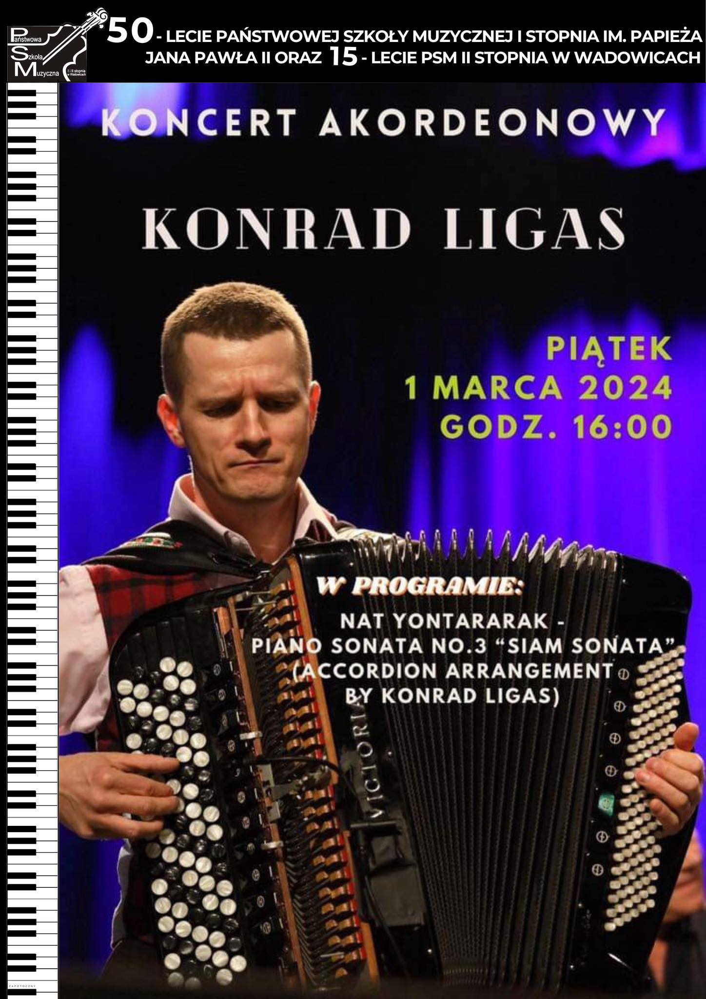 Koncert akordeonowy - Konrad Ligas 01.03.2024
