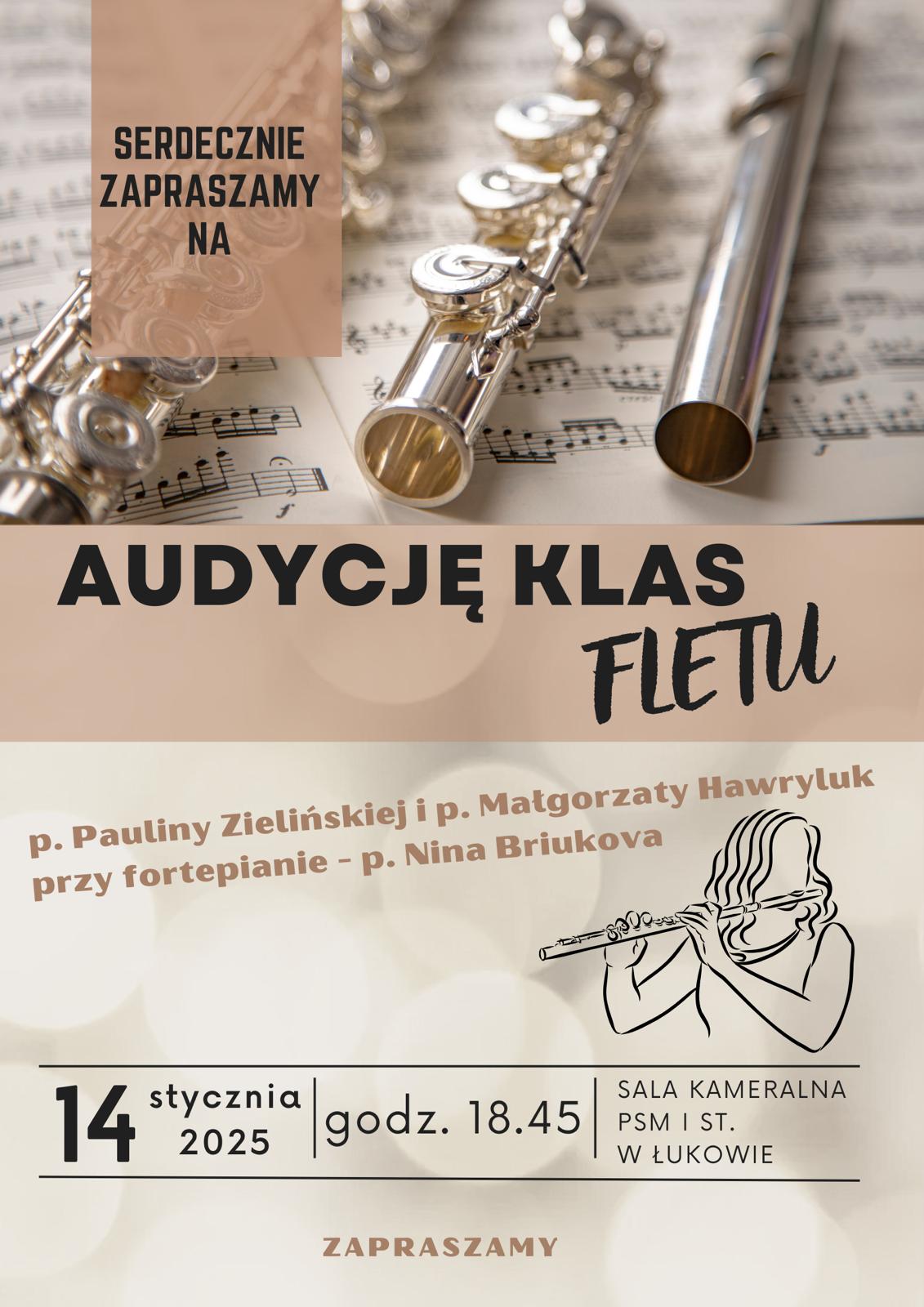 Plakat audycja klas fletu