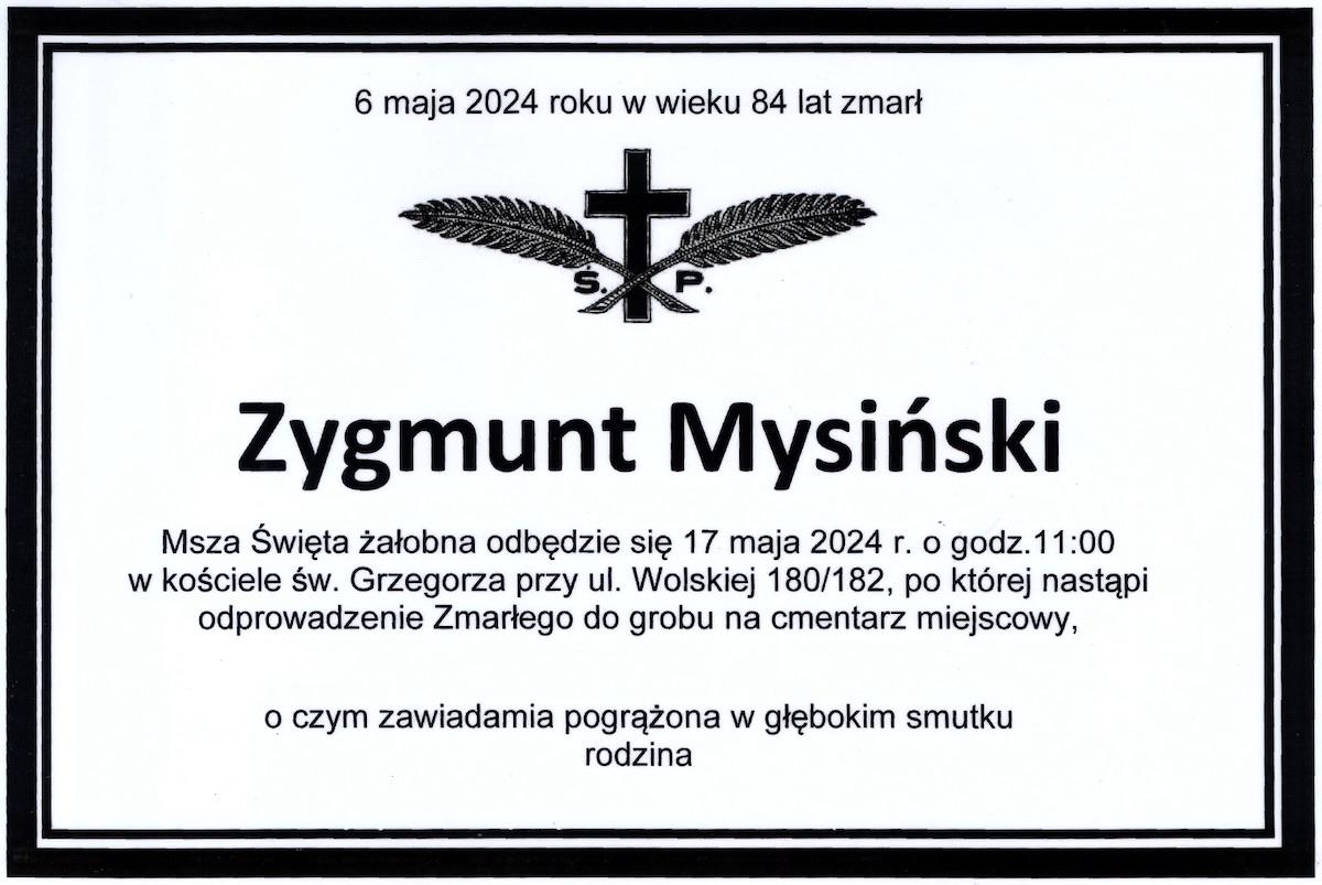 Zygmunt Mysiński - nekrolog