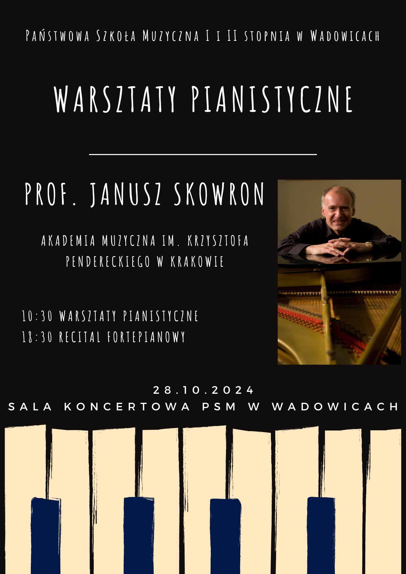 Warsztaty pianistyczne prof. Janusz Skowron 28.10.2024