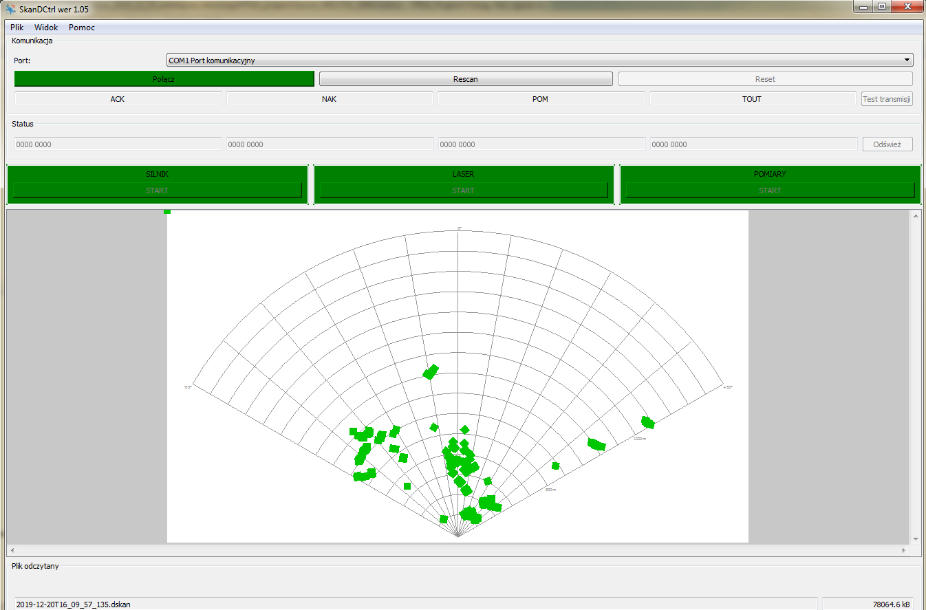 Graficzny interfejs użytkownika systemu – program SkanDCtrl