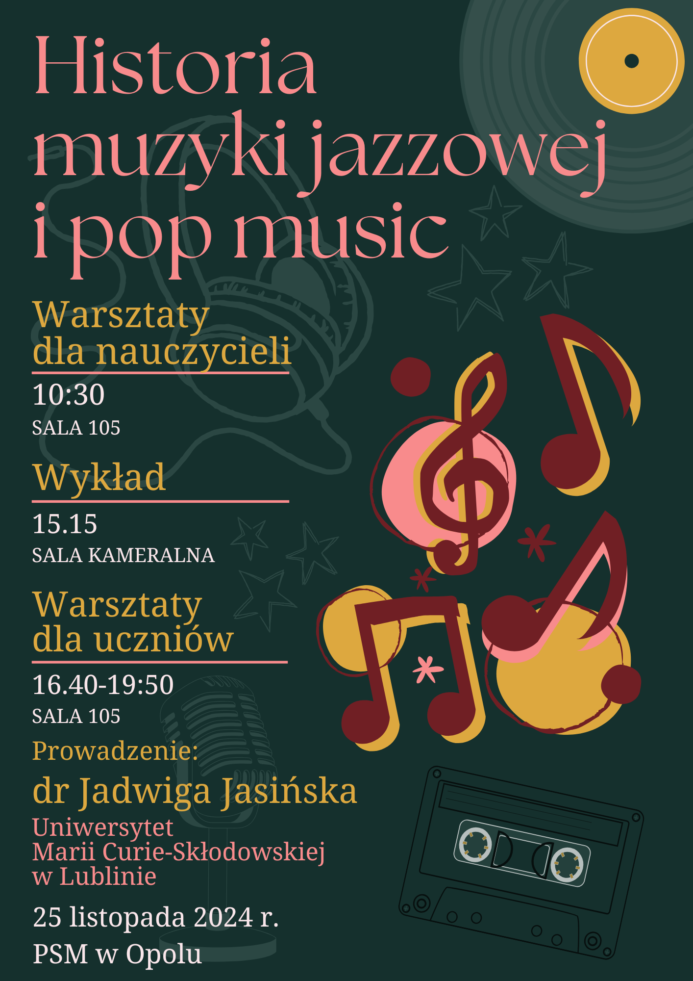 plakat - Historia muzyki jazzowej i pop music