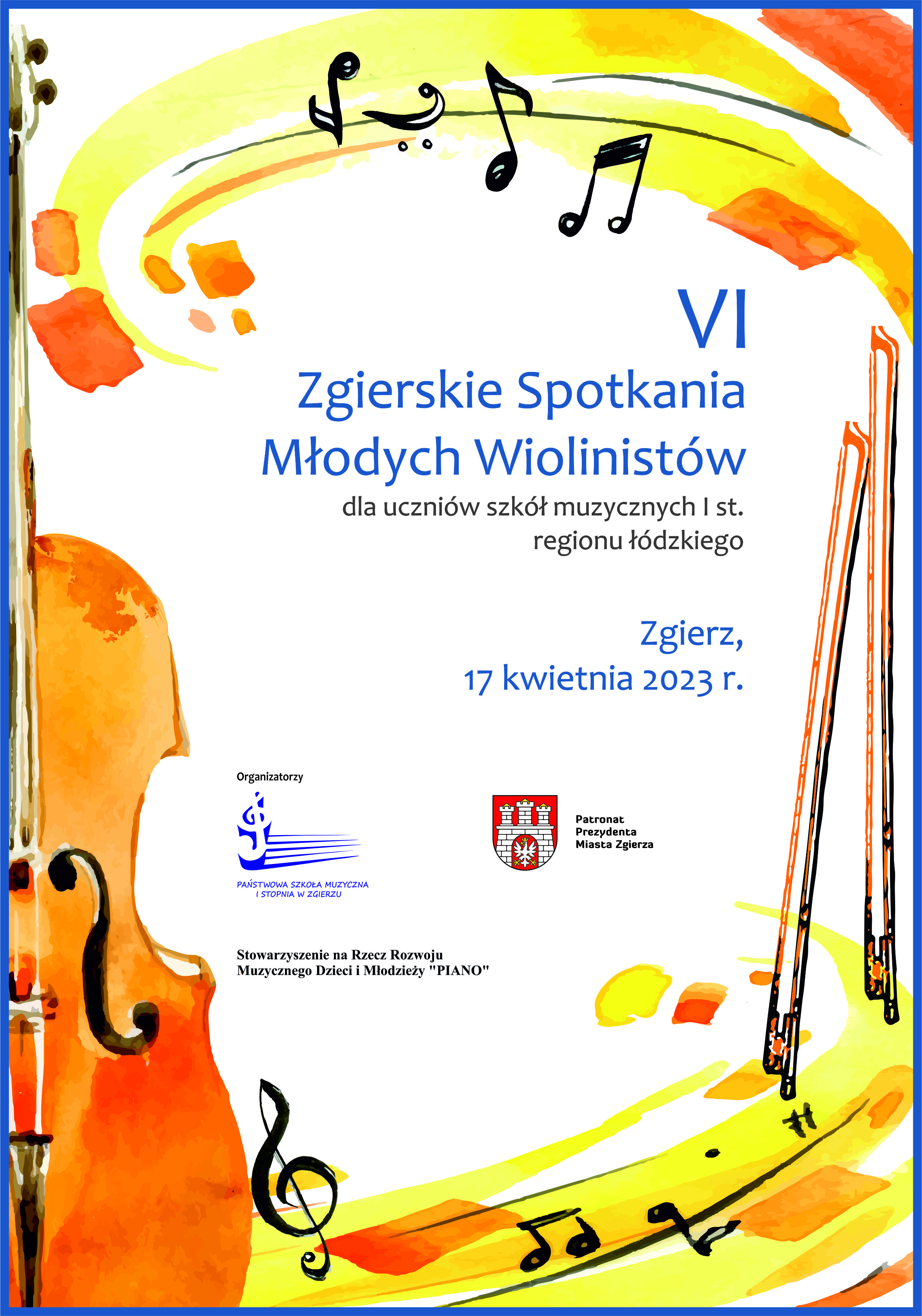 plakat VI Zgierskich Spotkań Młodych Wiolinistów