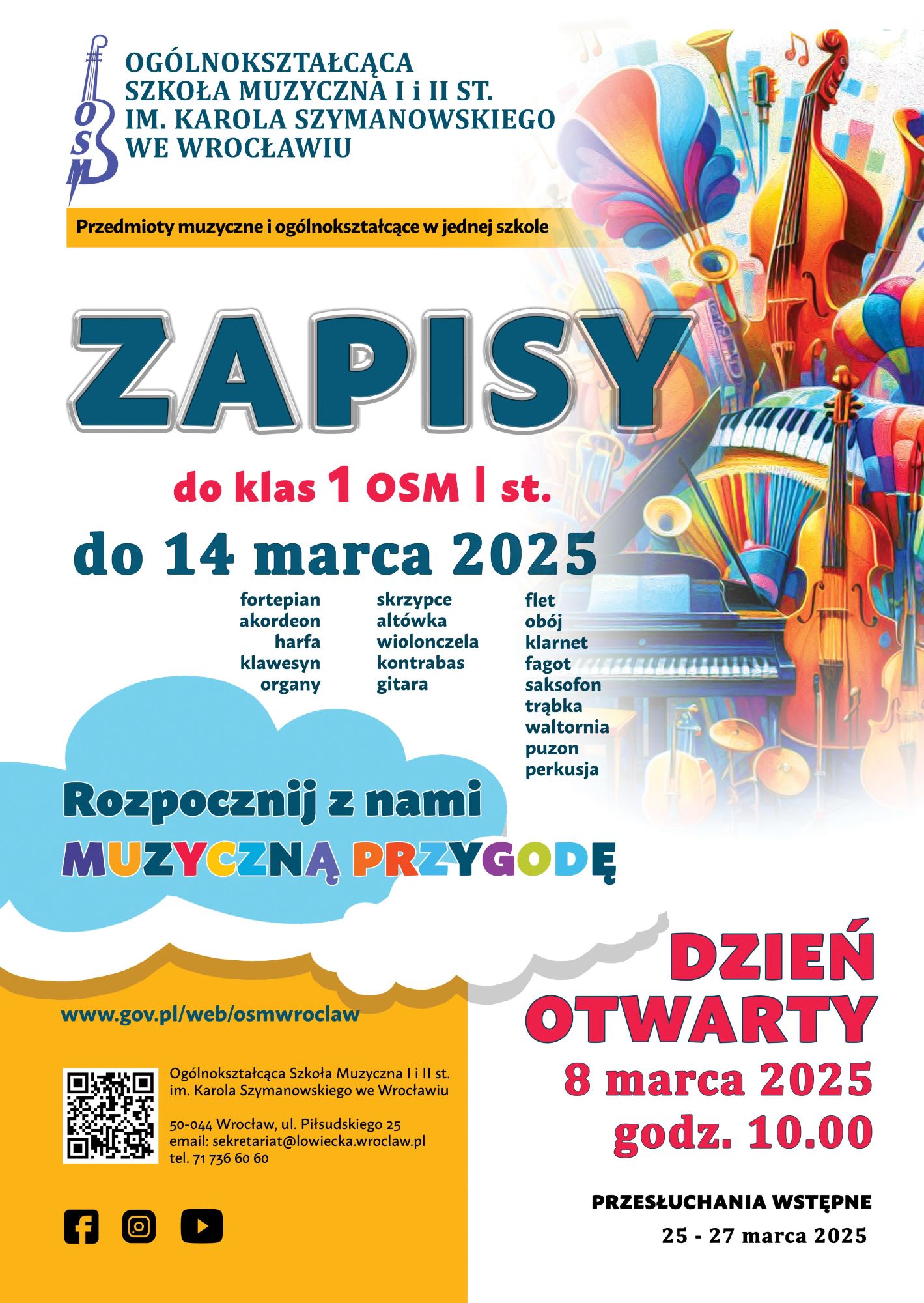 kolorowy plakat przedstawiający terminarz zapisów do szkoły