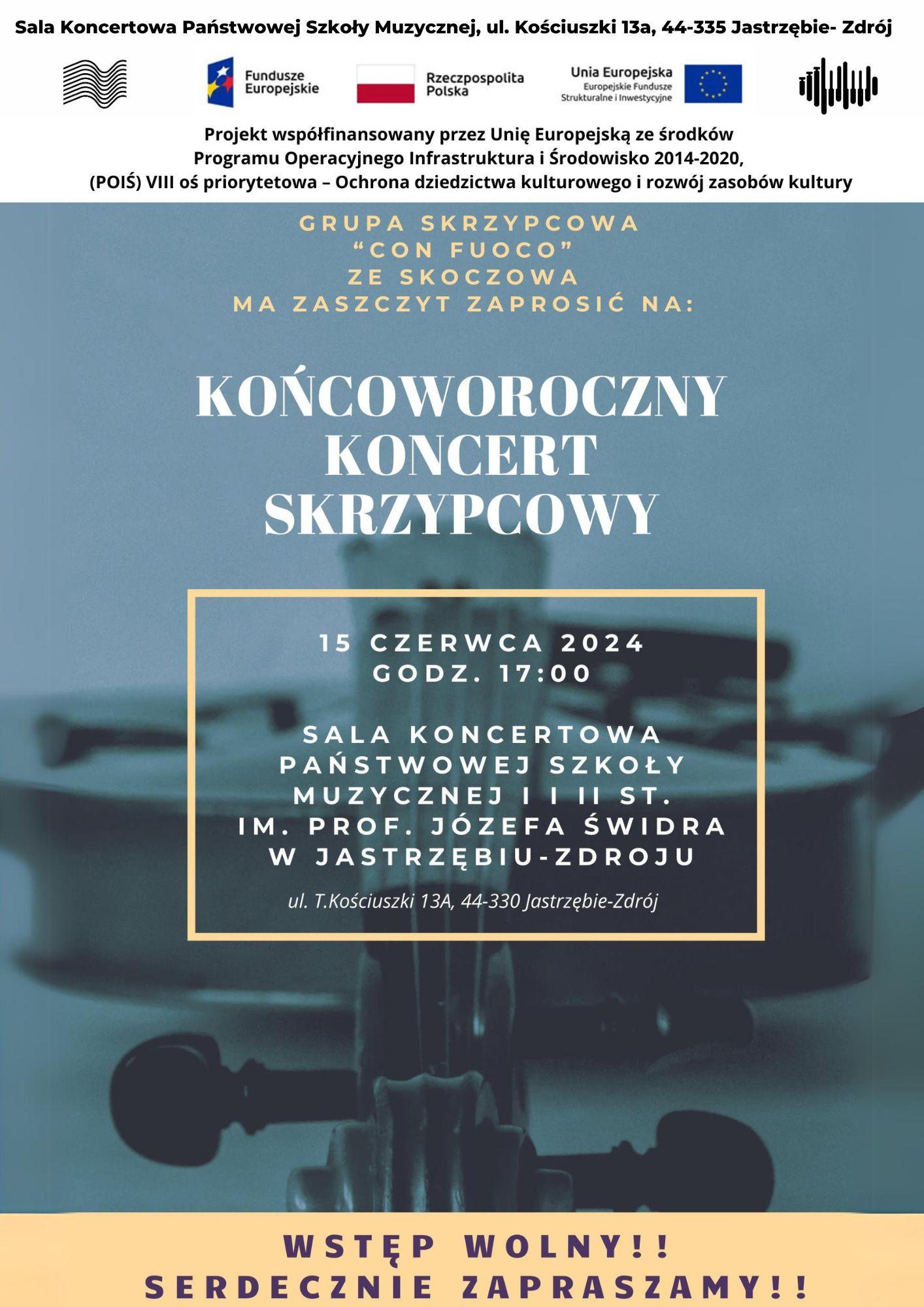 Plakat na Koncert końcoworoczny.