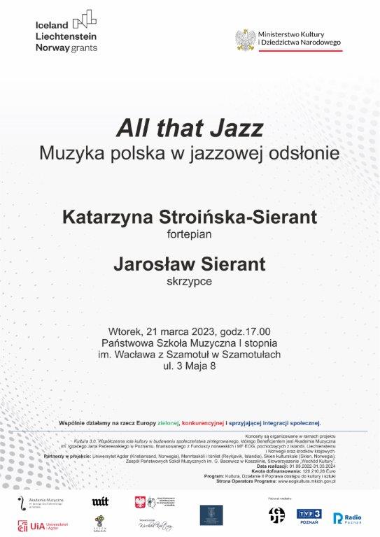 Plakat dotyczący muzyki polskiej w jazzowej odsłonie