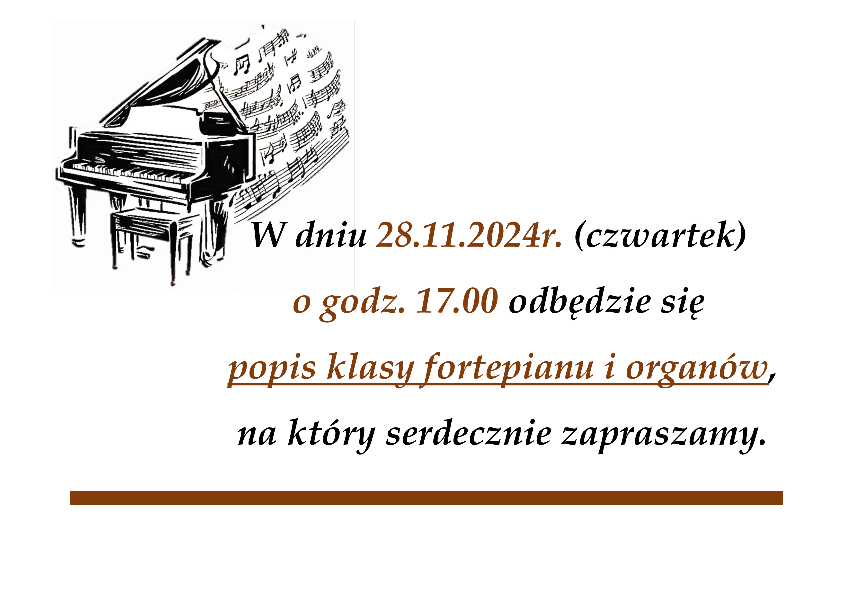 Popis klasy fortepianu i organów