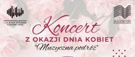 Plakat przedstawia informacje o koncercie z okazji Dnia Kobiet 3.03.2023