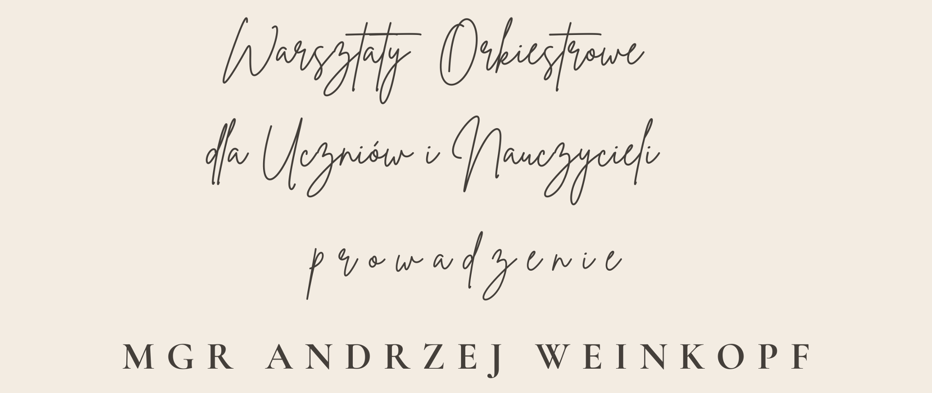 Plakat tło jasno beżowe w lewym górnym rogu czarne logo szkoły według ustalonego znaku napis czcionką pismo odręczne ozdobne warsztaty orkiestrowe dla uczniów i nauczycieli prowadzenie magister andrzej wańkop pośrodku grafika przedstawiająca orkiestrę dętą i nie tylko w meksykańskich kapeluszach i ponczo czarno-białe 13 stycznia 2025 państwa szkoła muzyczna i drugiego stopnia witolda lutosławskiego w nysie sala koncertowa
